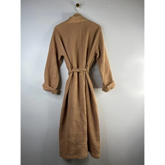 Coyuchi Unisex Organic Cotton Airy Waffle Weave Robe Women's Brown Size: S/M NWT - Picture 8 of 9
